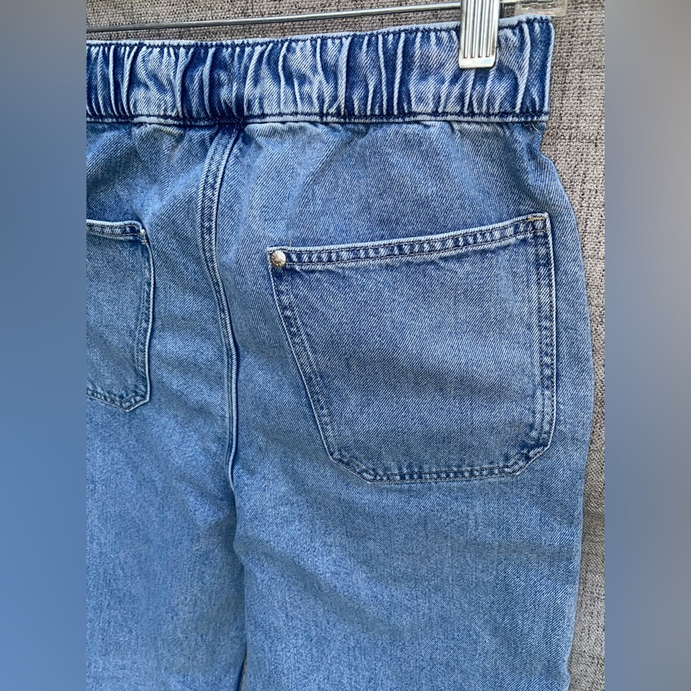 H&M Light Blue Denim Jeans Size XS, With Elastic Waist, Loose Fit - Picture 5 of 9